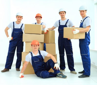 Packed household items ready for removals in Haringey