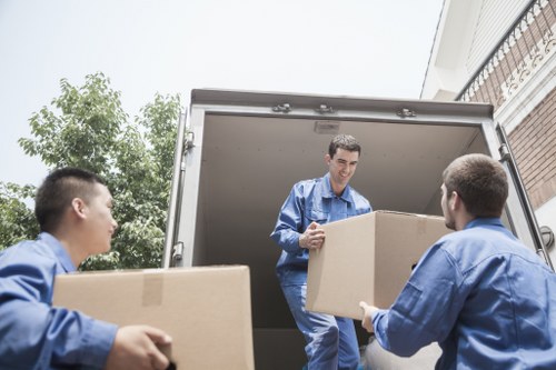 Packed moving boxes ready for house removals in Haringey