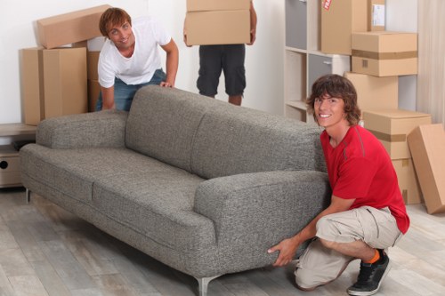 Boxes and household items packed for mobile storage in Haringey